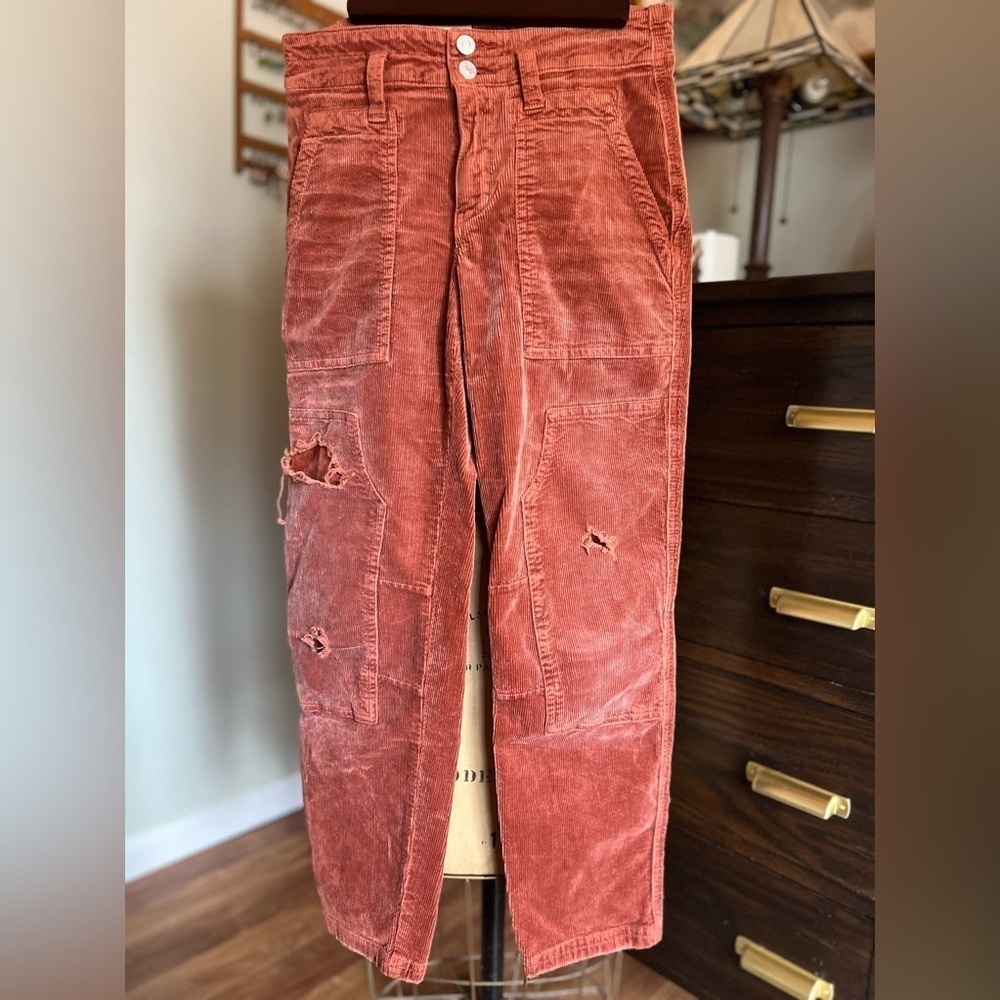 Anthropologie Picro “the wanderer” rust corduroy slim fit pants 25P
